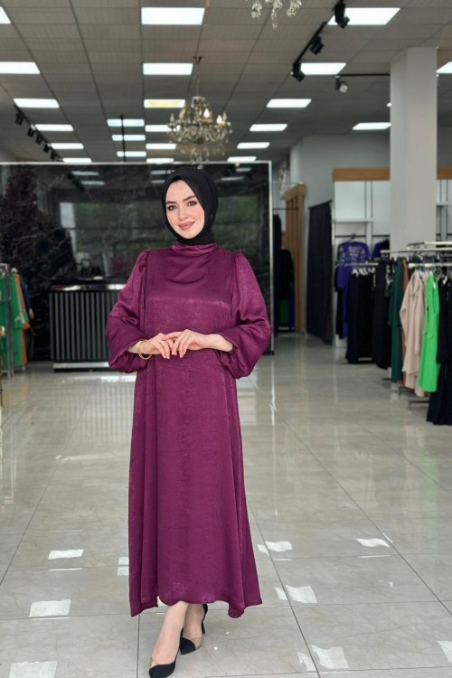 Lale Abiye Elbise Mürdüm Mürdüm