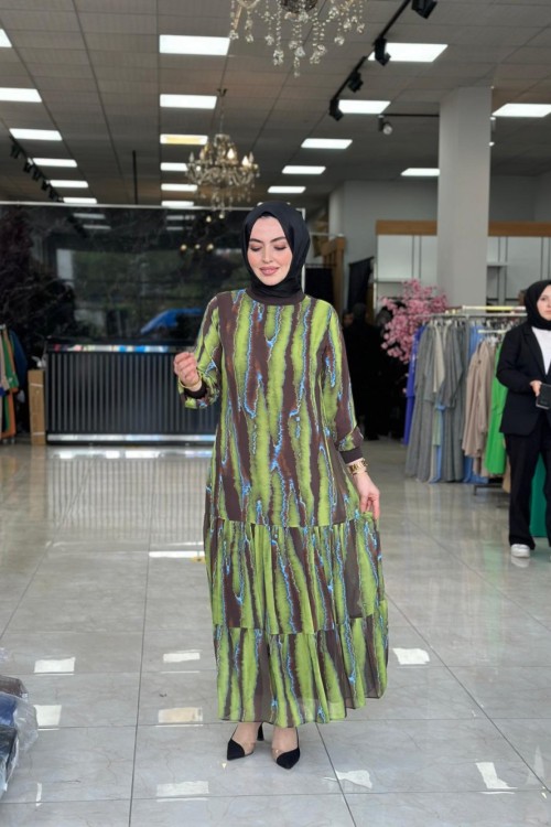 Dicle Elbise Fıstık Yeşili Yeşil