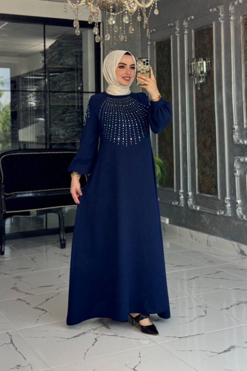 Mihriban Elbise Lacivert Lacivert