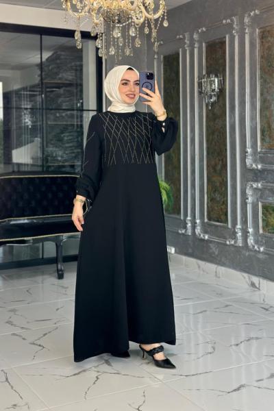 Kare Elbise Siyah Siyah