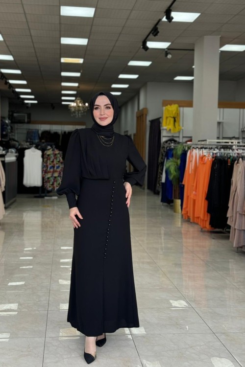 Zümrüt Elbise Siyah Siyah