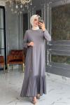 Tuğba Elbise Gri Gri