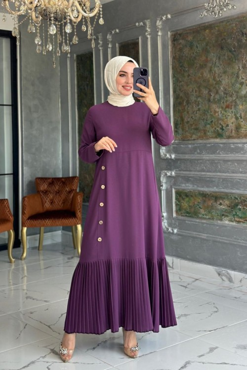 Tuğba Elbise Mürdüm Mürdüm