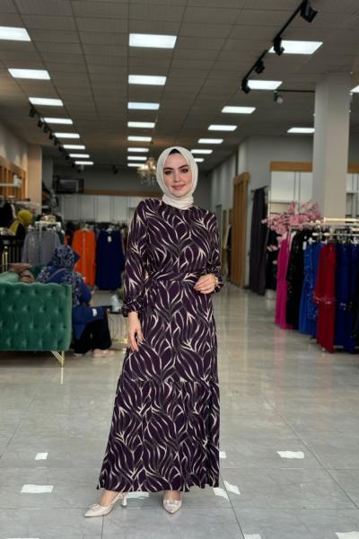 Talya Kristal Elbise-Mürdüm Mürdüm