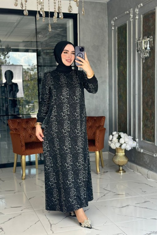 Leopar Elbise-Siyah Siyah
