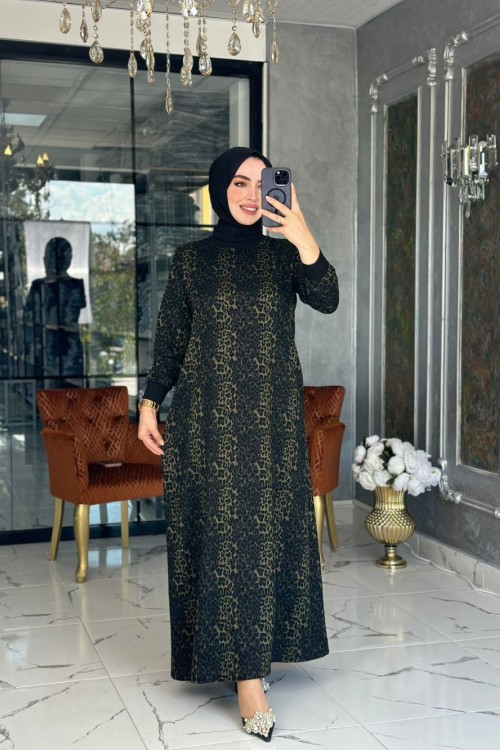 Leopar Elbise-Yeşil Yeşil