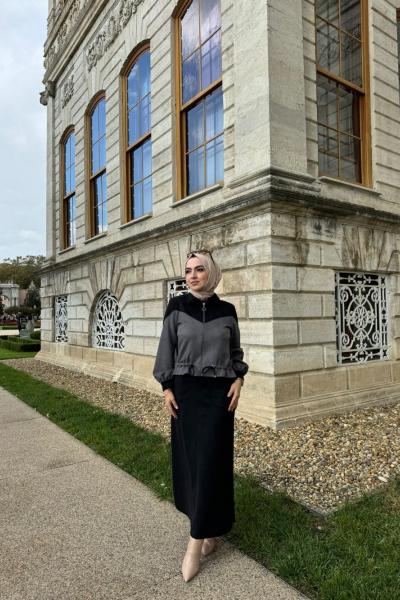 Karel Süet Etek Takım-Siyah Siyah