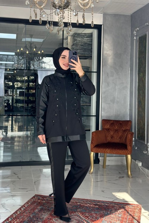 Sacide Takım Siyah Siyah