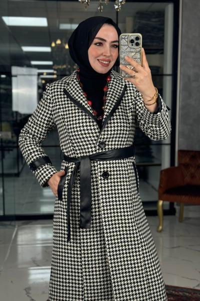 Hüsna Kazayağ Kaban-Beyaz/Siyah Beyaz Siyah