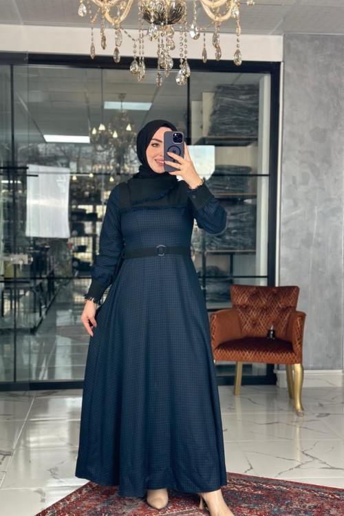 Ajda Elbise Lacivert Lacivert