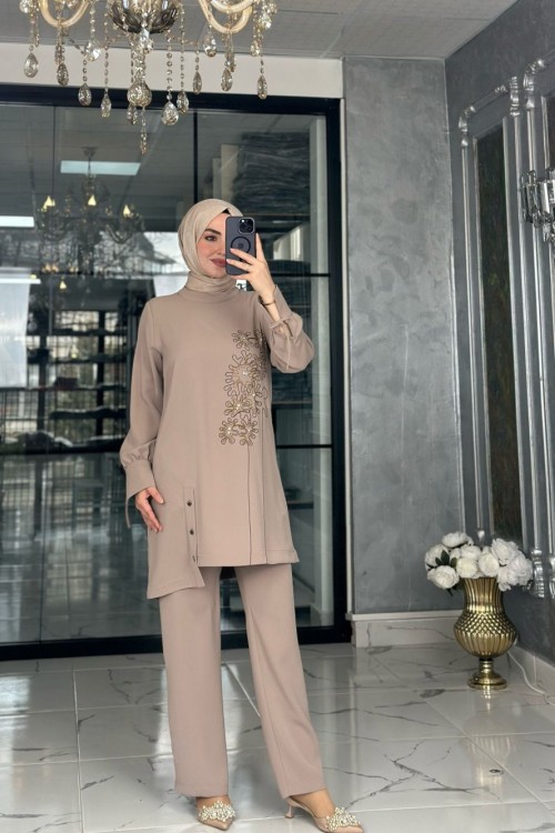 Hilal Pantolon Takım-Vizon Vizon