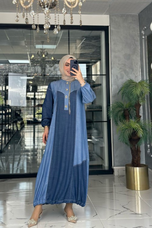 Hicret Elbise-Mavi Mavi
