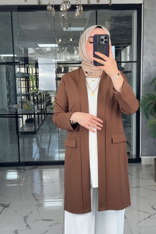 Ahsa İçlik Ceket-Kahverengi Kahverengi