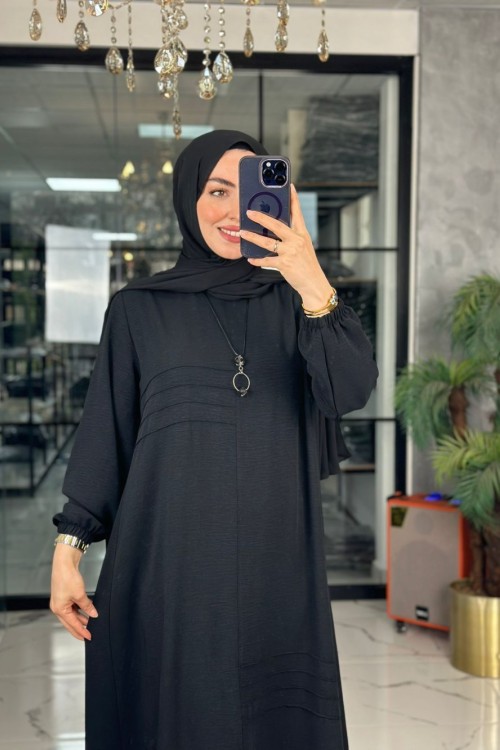 Yıldız Elbise-Siyah Siyah