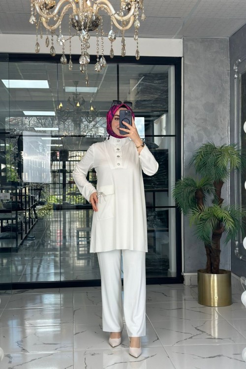 Kübra Takım-Beyaz Beyaz