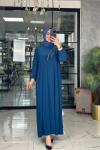 Serpil Elbise-İndigo mavi indigo