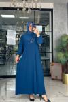 Serpil Elbise-İndigo mavi indigo