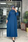 Serpil Elbise-İndigo mavi indigo