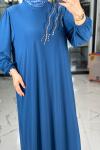 Serpil Elbise-İndigo mavi indigo