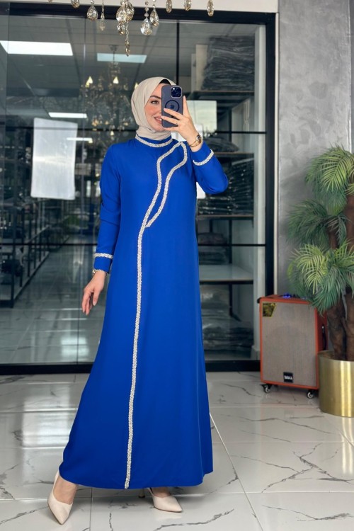 Alina Elbise-Saks mavi Saks Mavisi