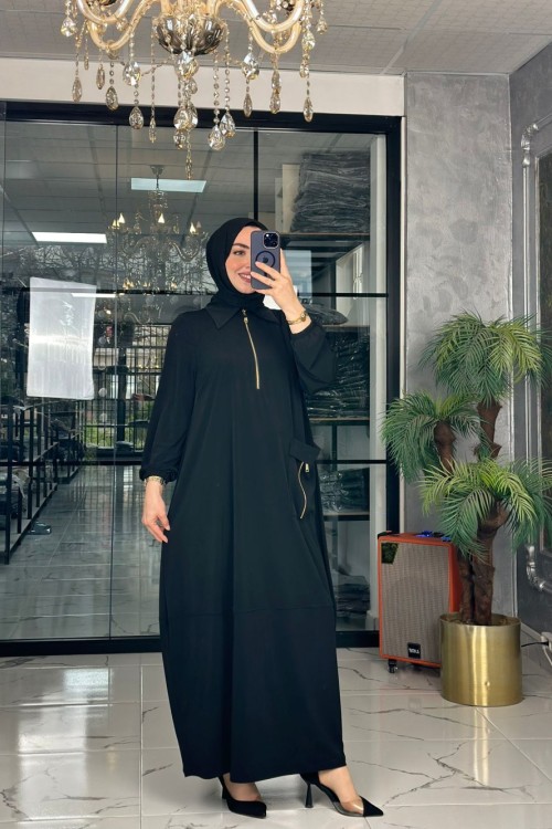 Defne Elbise-Siyah Siyah