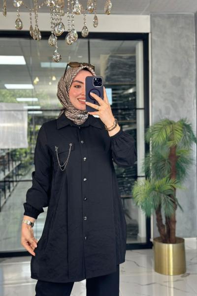 Sibel Pantolon Takım-Siyah Siyah