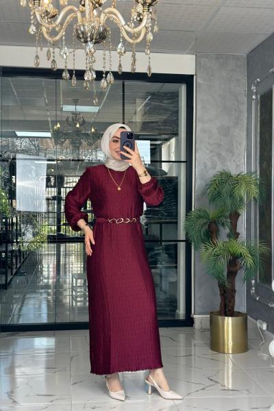 Gökçen Elbise-Bordo Bordo