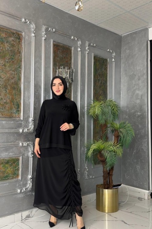 Melek Etek Takım-Siyah Siyah