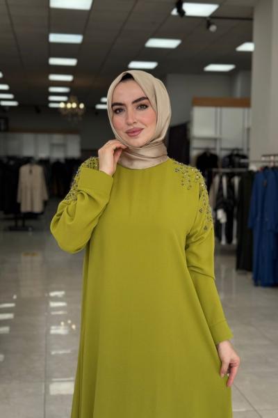 Pelin Elbise-F.Yeşili Fıstık Yeşili