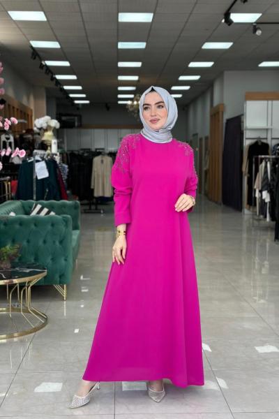 Pelin Elbise-Fuşya Fuşya