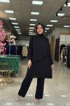 Aysel Pantolon Takım-Siyah Siyah