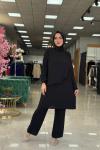 Aysel Pantolon Takım-Siyah Siyah