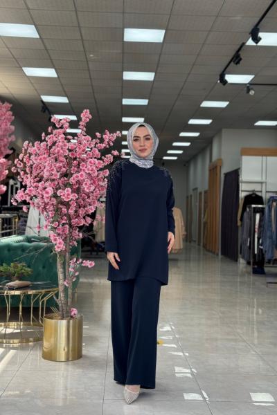 Yaprak Panolon Takım-Lacivert Lacivert