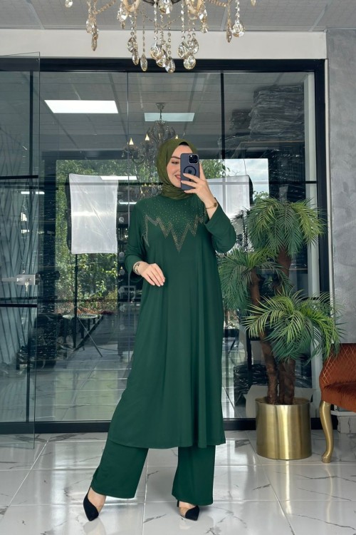 Meram Pantolon Takım Zümrüt Zümrüt