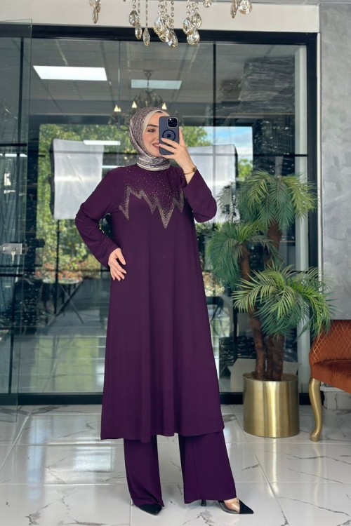 Meram Pantolon Takım Mürdüm Mürdüm