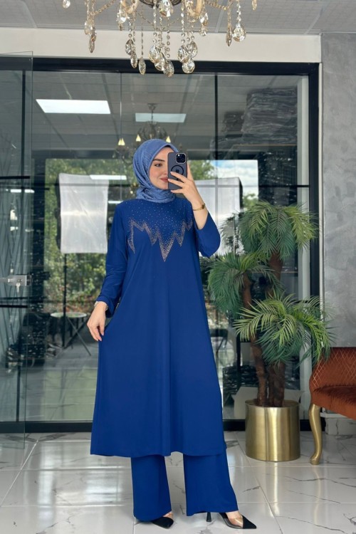 Meram Pantolon Takım İndigo mavi indigo