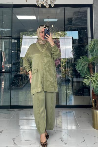 Mücevher Üçlü Takım Yeşil Yeşil