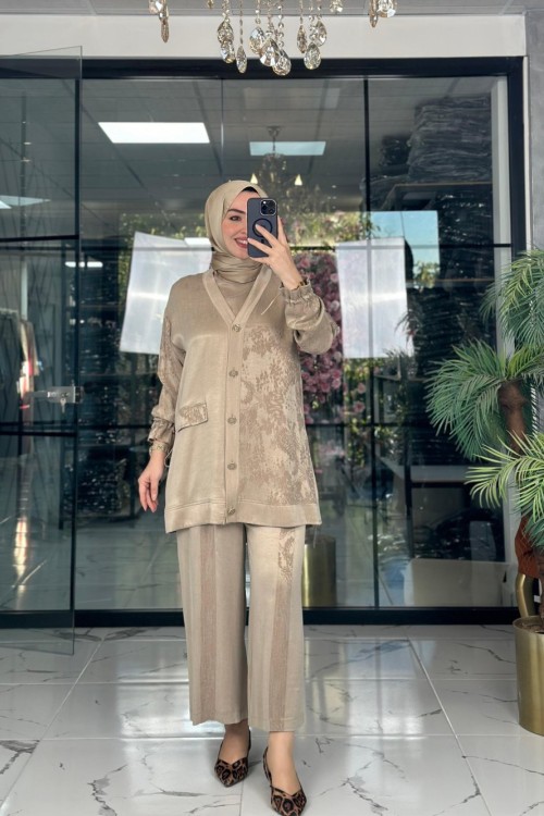 Mücevher Üçlü Takım Taş Taş Rengi