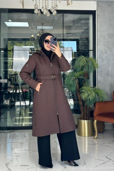 Tılsım Kapitone Mont Kahverengi Kahverengi