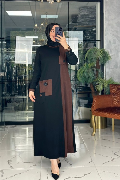 Nare Elbise Kahverengi Kahverengi