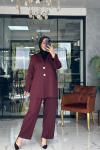 Modern Ceket Takım Bordo Bordo