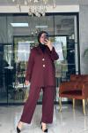 Modern Ceket Takım Bordo Bordo