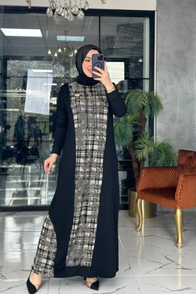 Müge Elbise Gri Gri