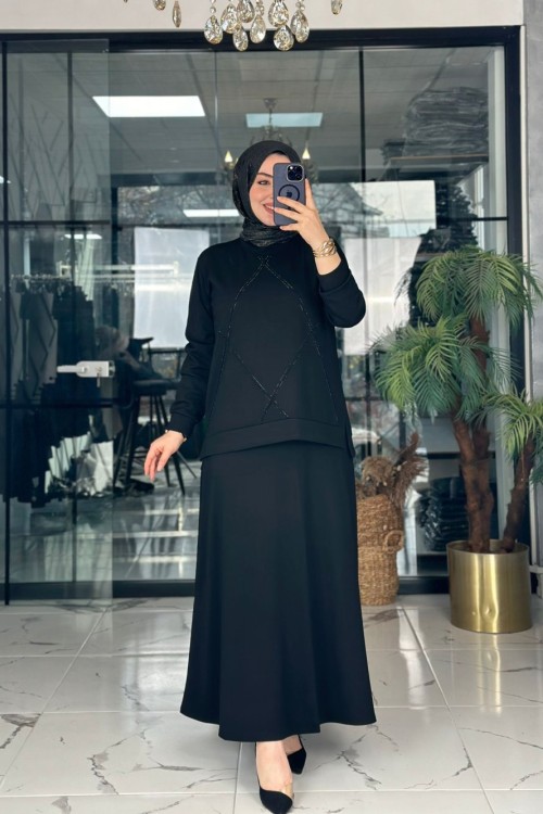 Ahu Takım Siyah Siyah