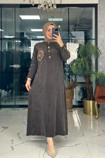 Özgün Elbise Kahverengi Kahverengi