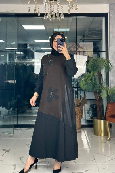 Pınar Elbise Kahverengi Kahverengi