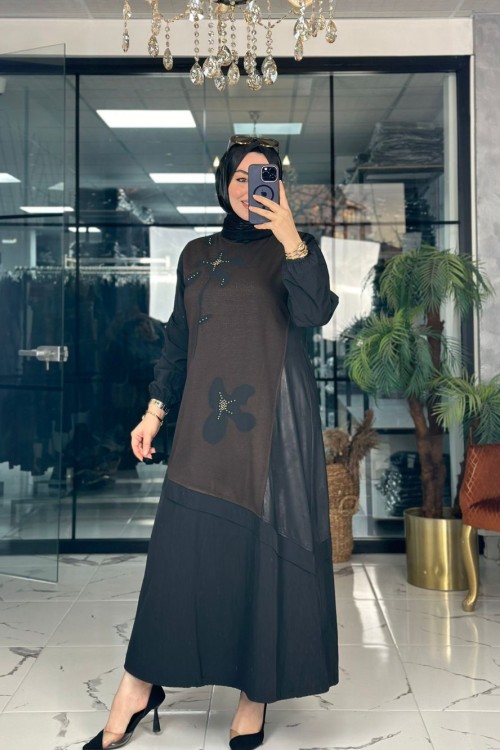 Pınar Elbise Kahverengi Kahverengi