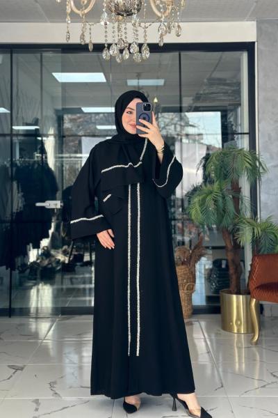 Neşe Abaya Siyah Siyah