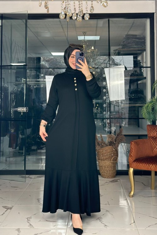 Azel Elbise Siyah Siyah