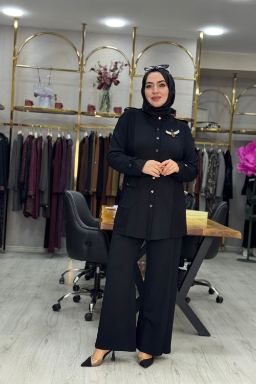 Gülce Takım Siyah Siyah